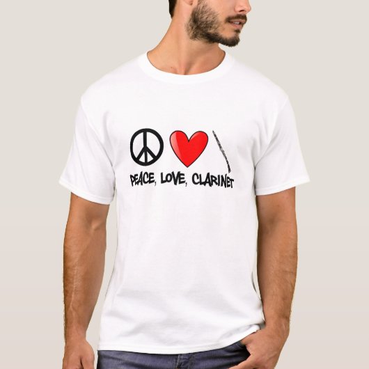 Frieden, Liebe, Clarinet T-Shirt (Vorderseite)
