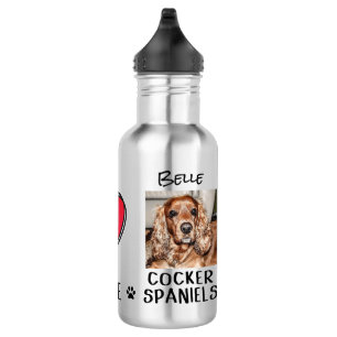 Frieden Liebe Cocker Spaniels Hunde Liebhaber Edelstahlflasche