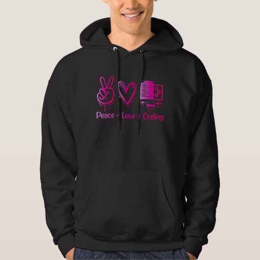 Frieden-Liebe-Coding! Entwicklerin Hoodie (Vorderseite)
