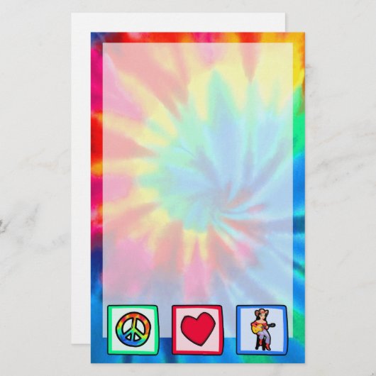 Frieden, Liebe, Countrymusik Briefpapier (Vorne/Hinten)