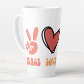 Frieden, Liebe, Crochet Latte Tasse (Linke Ecke)
