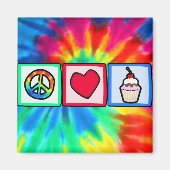 Frieden, Liebe, Cupcakes Magnet (Vorne)
