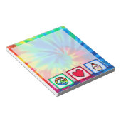 Frieden, Liebe, Cupcakes Notizblock (angewinkelt)