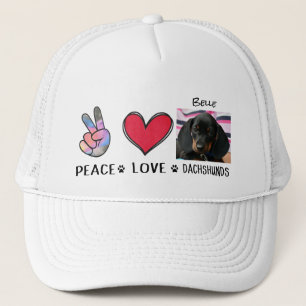 Frieden Liebe Dachshunde Hunde Liebhaber Trucker H Truckerkappe