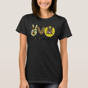Frieden Liebe Deutscher Schäferhund Sonnenblume T-Shirt
