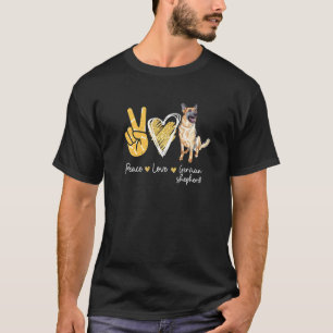 Frieden Liebe Deutscher Schäferhund T-Shirt