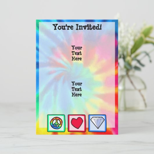 Frieden, Liebe, Diamanten Einladung (Stehend Vorderseite)