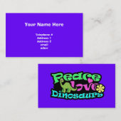 Frieden, Liebe, Dinosaurier Visitenkarte (Vorne/Hinten)