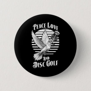 Frieden Liebe Disc Golf Korb Vintage Weiße Taube B Button