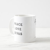 FRIEDEN LIEBE DIVAS Tasse (Vorderseite Links)