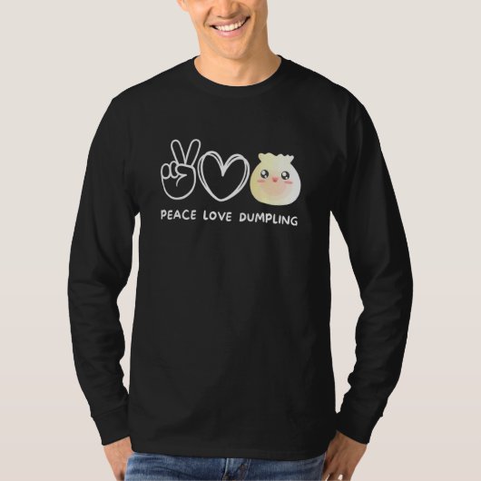 Frieden Liebe Dumpling Retro Dumpling Chinesische T-Shirt (Vorderseite)