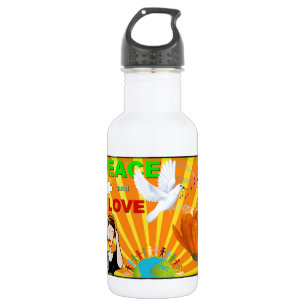 Frieden & Liebe Edelstahlflasche