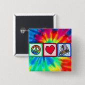 Frieden, Liebe, Eis-Skate Button (Vorne & Hinten)