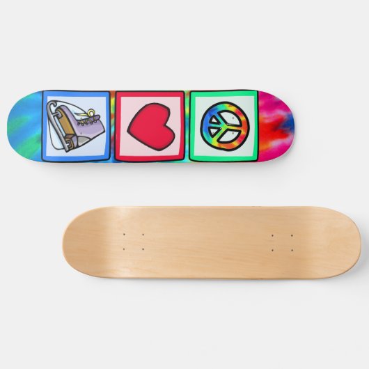 Frieden, Liebe, Eis-Skate Skateboard (Horizontal)