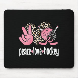 Frieden Liebe Eishockey Süßes Eishockey Frauen Mäd Mousepad