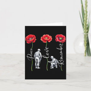 Frieden Liebe Erinnern Rote Mohnblume Soldat Karte