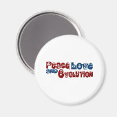 Frieden Liebe Evolution Magnet (Vorderseite/Rückseite)