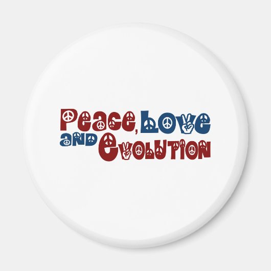 Frieden Liebe Evolution Magnet (Vorne)
