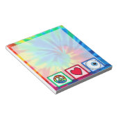 Frieden, Liebe, Eyeball Notizblock (angewinkelt)