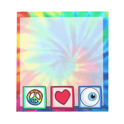 Frieden, Liebe, Eyeball Notizblock (Vorderseite)