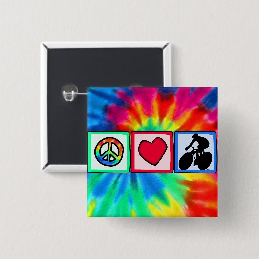 Frieden, Liebe, fahrend rad Button (Vorne & Hinten)