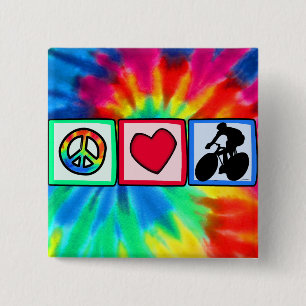 Frieden, Liebe, fahrend rad Button