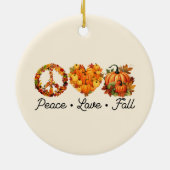 Frieden, Liebe, Fall - Pumpkins Keramik Ornament (Hinten)