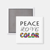 Frieden Liebe Farbe Regenbogen Design Magnet (Vorderseite/Rückseite)