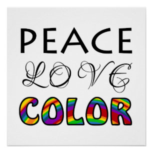 Frieden Liebe Farbe Regenbogen Design Poster