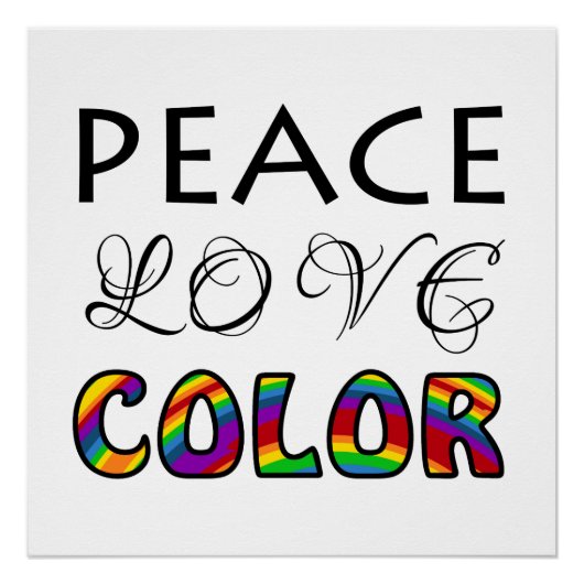 Frieden Liebe Farbe Regenbogen Design Poster (Vorderseite)