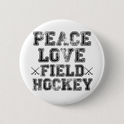 Frieden, Liebe, Feld-Hockey Button (Vorderseite)