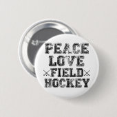 Frieden, Liebe, Feld-Hockey Button (Vorne & Hinten)