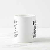 Frieden, Liebe, Feld-Hockey Kaffeetasse (Mittel)