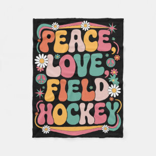 Frieden Liebe Feldhockey 70er Hippie Retro Feldhoc Fleecedecke