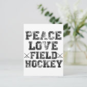 Frieden, Liebe, Feldhockey Postkarte (Stehend Vorderseite)