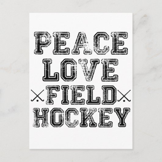 Frieden, Liebe, Feldhockey Postkarte (Vorderseite)