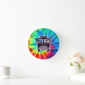 Frieden, Liebe, Feuer-LKWs Runde Wanduhr (Zuhause)
