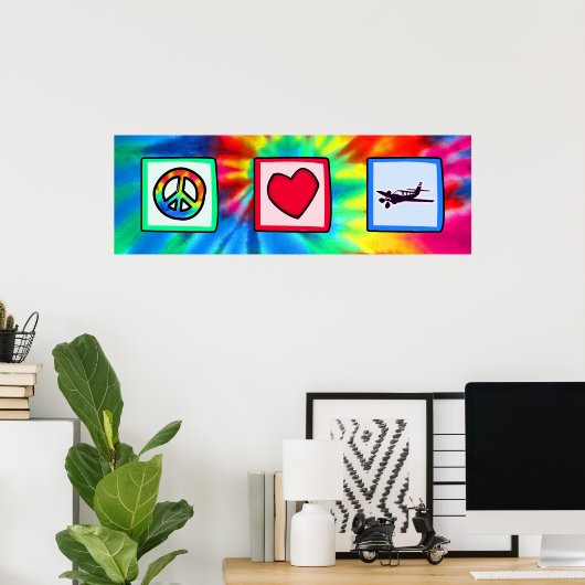 Frieden, Liebe, Fliegen Poster (Heimbüro)