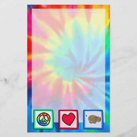 Frieden, Liebe, Flusspferde Briefpapier (Vorderseite)