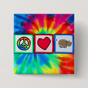 Frieden, Liebe, Flusspferde Button