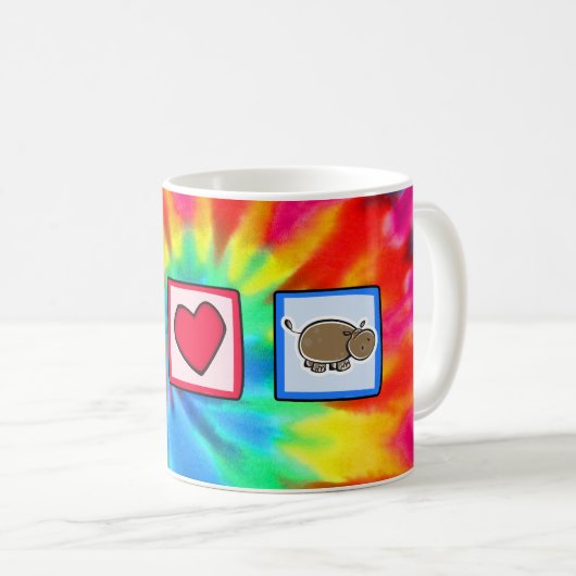 Frieden, Liebe, Flusspferde Kaffeetasse (VorderseiteRechts)