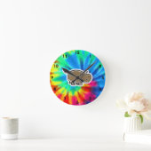 Frieden, Liebe, Flusspferde Runde Wanduhr (Zuhause)