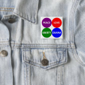Frieden, Liebe, Freiheit, Obama-Knopf Button (Beispiel)