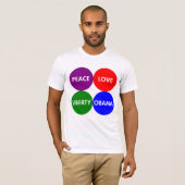Frieden. Liebe. Freiheit. Obama. T-Shirt (Vorne ganz)