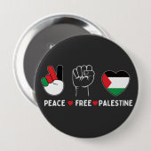 Frieden Liebe Freiheit Palästina Gaza Flagge Button (Vorne & Hinten)