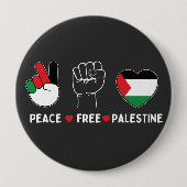 Frieden Liebe Freiheit Palästina Gaza Flagge Button (Vorderseite)