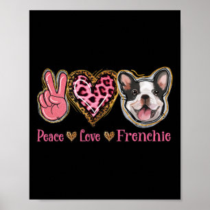 Frieden Liebe Frenchie Spaß Hund Mama Muttertag Poster