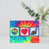 Frieden, Liebe, Frettchen Postkarte (Stehend Vorderseite)