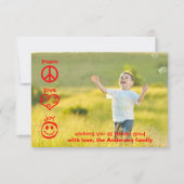 Frieden, Liebe, Freude - 3x5 Weihnachtskarte Einladung (Vorderseite)