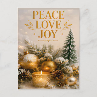 Frieden Liebe Freude Elegantes Winter Weihnachten Postkarte